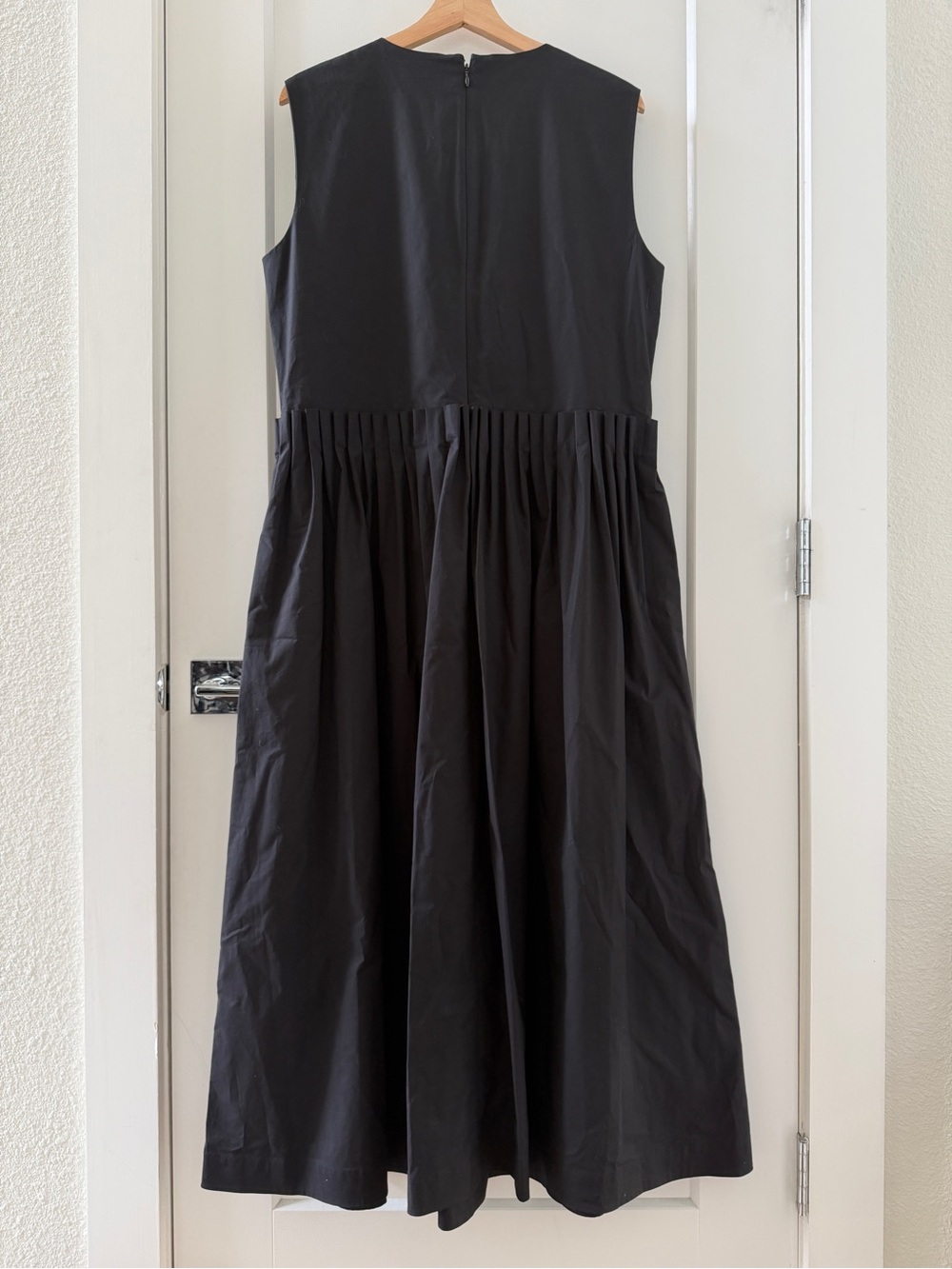 COS Flared Cotton Black Pleated Dress Size 14 - Picture 4 of 9
